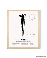 Detailed Airport Map of Robertson Field Airport (4B8) in White with a Natural Frame