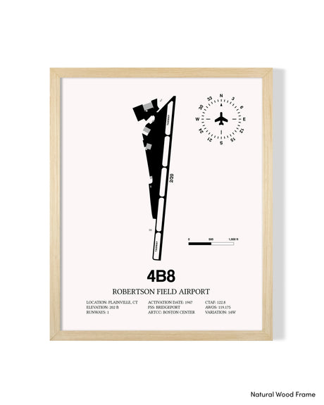 Detailed Airport Map of Robertson Field Airport (4B8) in White with a Natural Frame