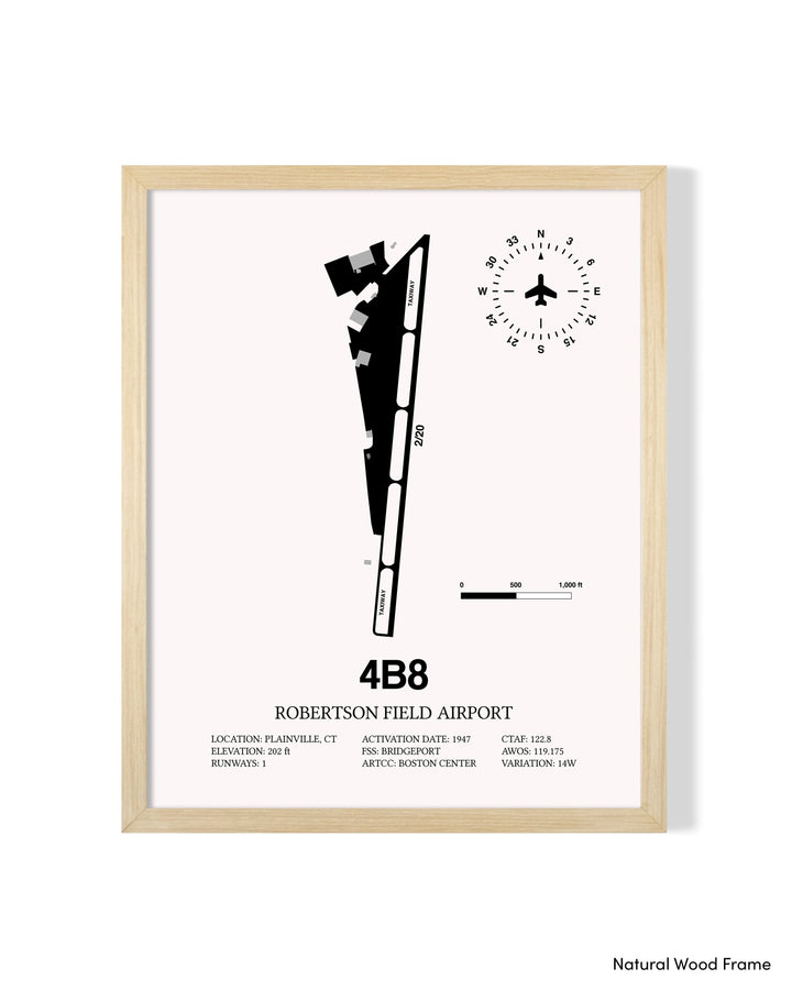 Detailed Airport Map of Robertson Field Airport (4B8) in White with a Natural Frame
