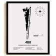 Framed Detailed Airport Map of Robertson Field Airport (4B8) in White with a Black Frame