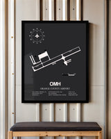 Frame color options for Orange County Airport Wall Art
