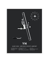 Gray Framed Marv Skie-Lincoln County Airport layout wall art poster