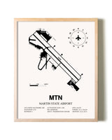 Martin State Airport framed wall art in white frame