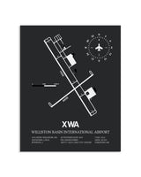 Gray Framed Williston Basin International Airport layout wall art poster