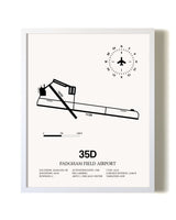 Padgham Field Airport airport map poster in oak frame