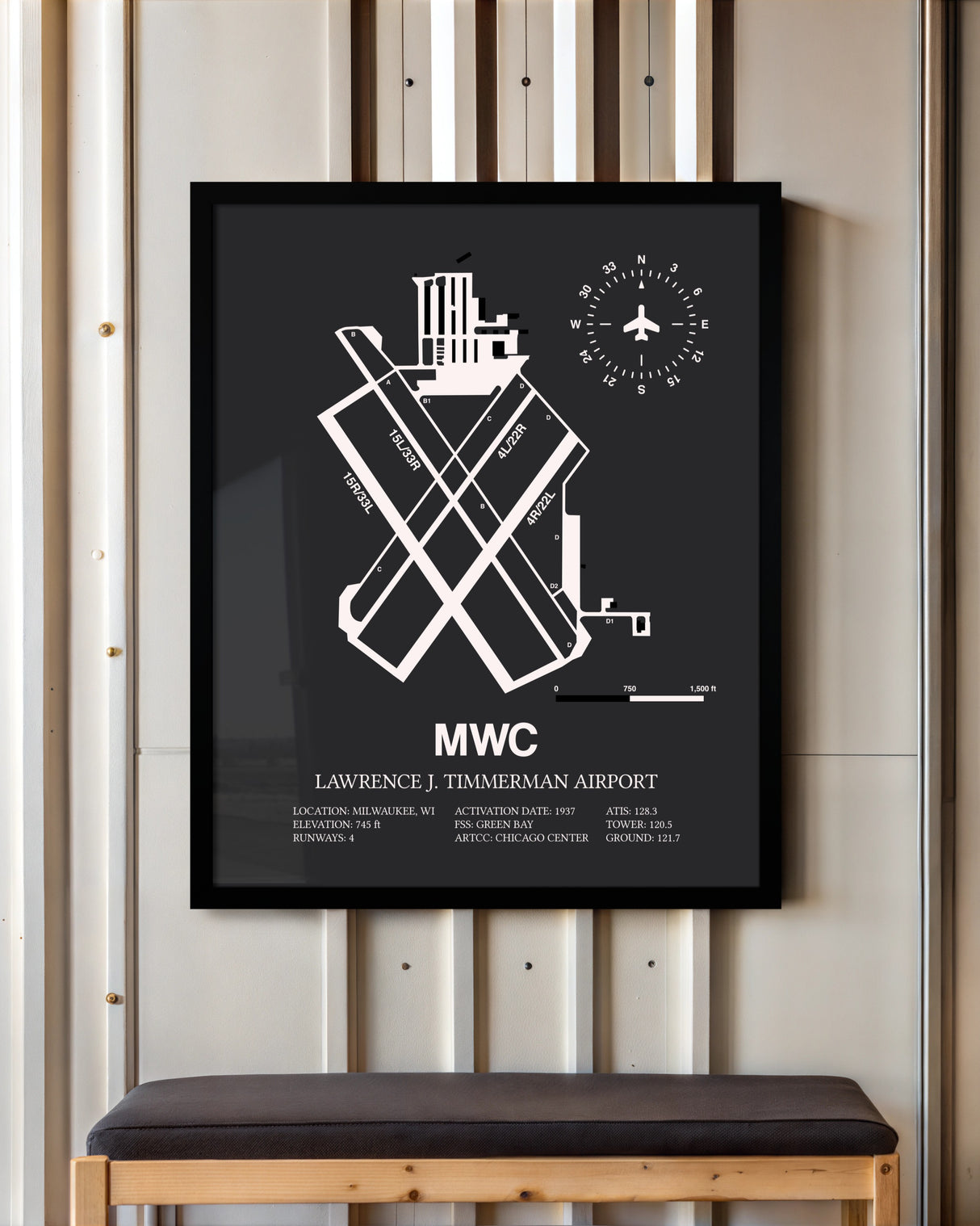 Frame color options for Lawrence J. Timmerman Airport Wall Art