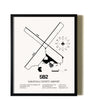 Framed Saratoga County Airport wall art poster in black frame