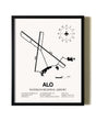 Framed Waterloo Regional Airport wall art poster in black frame