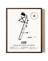 Patrick Space Force Base Airport aviation print in walnut frame