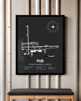 Frame color options for Pueblo Memorial Airport Wall Art