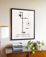 Scott City Municipal Airport aviation wall décor in black wood frame
