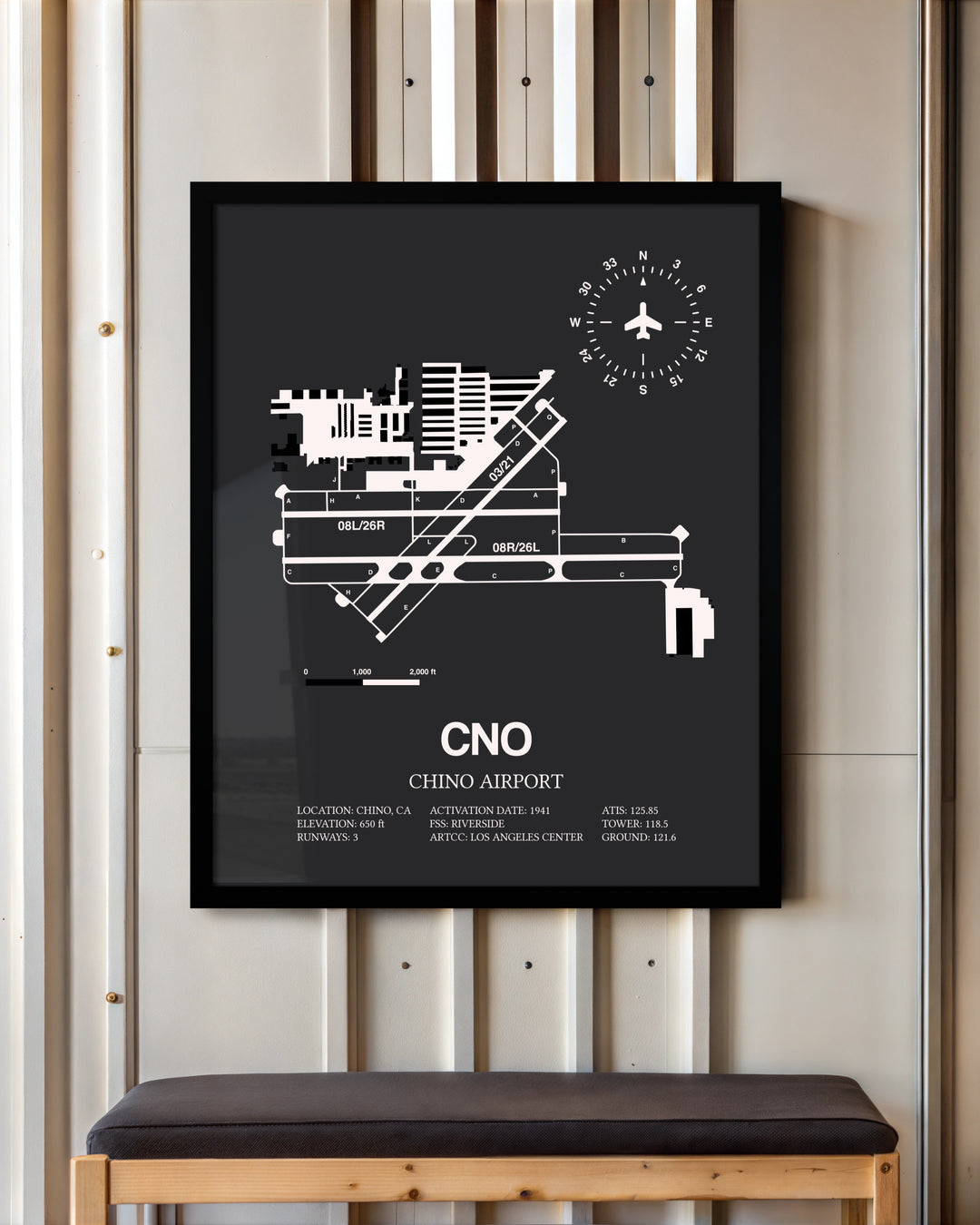 Frame color options for Chino Airport Wall Art