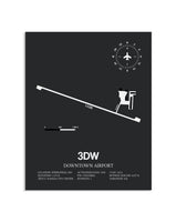 Gray Framed Downtown Airport layout wall art poster