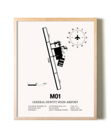 General Dewitt Spain Airport framed wall art in white frame