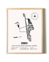 David Wayne Hooks Memorial Airport framed wall art in white frame