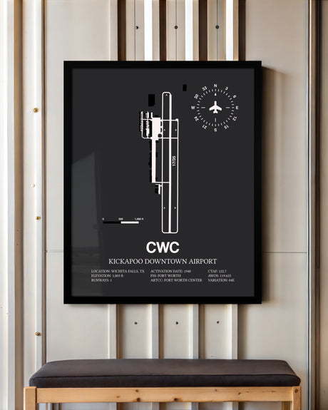 Frame color options for Kickapoo Downtown Airport Wall Art