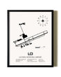 Framed Laconia Municipal Airport wall art poster in black frame