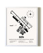 Bozeman Yellowstone International Airport airport map poster in oak frame