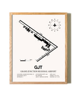 Grand Junction Regional Airport framed print in natural wood frame