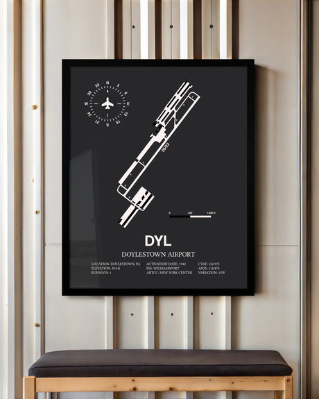 Frame color options for Doylestown Airport Wall Art