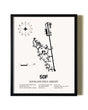 Framed Bourland Field Airport wall art poster in black frame