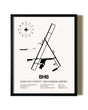 Framed Hancock County / Bar Harbor Airport wall art poster in black frame