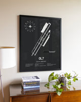 Gray Framed Jean Airport wall art poster in black frame