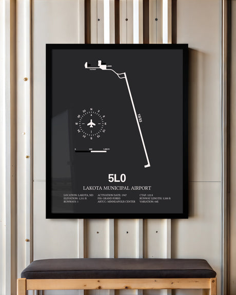 Frame color options for Lakota Municipal Airport Wall Art
