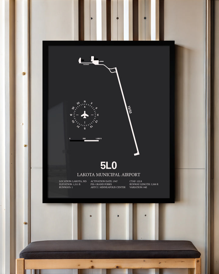 Frame color options for Lakota Municipal Airport Wall Art