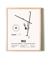 Kingman Airport / Clyde Cessna Field framed wall art in white frame