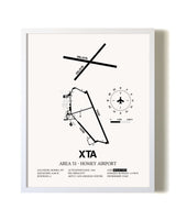 Homey Airport - Area 51 airport map poster in oak frame