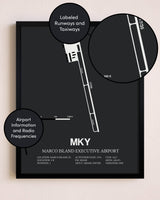 Marco Island Executive Airport poster size comparison chart