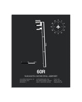 Gray Framed Navasota Municipal Airport layout wall art poster