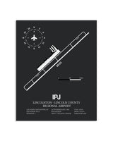 Gray Framed Lincolnton-Lincoln County Regional Airport layout wall art poster