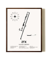Salado Airport aviation print in walnut frame