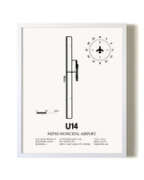 Nephi Municipal Airport airport map poster in oak frame