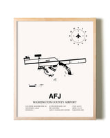 Washington County Airport framed wall art in white frame
