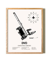 Gnoss Field Airport framed print in natural wood frame