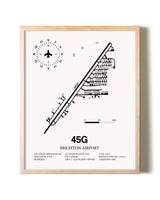 Brighton Airport framed wall art in white frame