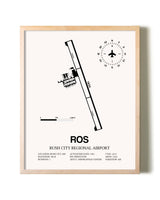 Rush City Regional Airport framed wall art in white frame