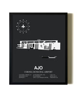 Unframed Corona Municipal Airport map print poster