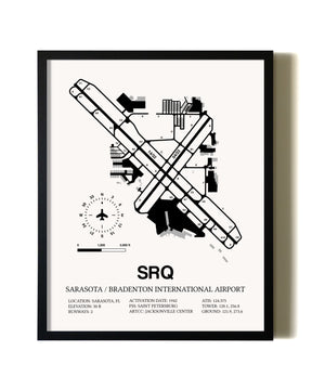 Framed Sarasota / Bradenton International Airport wall art poster in black frame