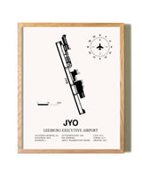 Leesburg Executive Airport framed print in natural wood frame