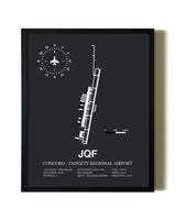 Unframed Concord-Padgett Regional Airport map print poster