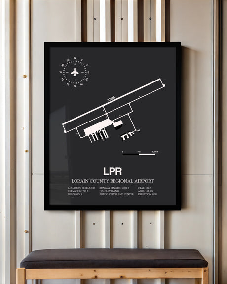 Frame color options for Lorain County Regional Airport Wall Art