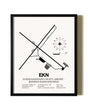 Framed Elkins-Randolph County Airport-Jennings Randolph Field wall art poster in black frame