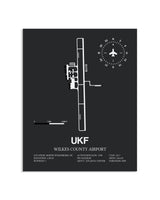 Gray Framed Wilkes County Airport layout wall art poster