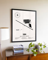 Reigle Field Airport aviation wall décor in black wood frame