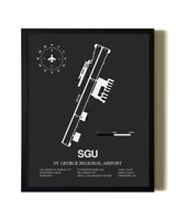 Unframed St. George Regional Airport map print poster