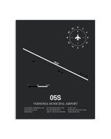 Gray Framed Vernonia Municipal Airport layout wall art poster